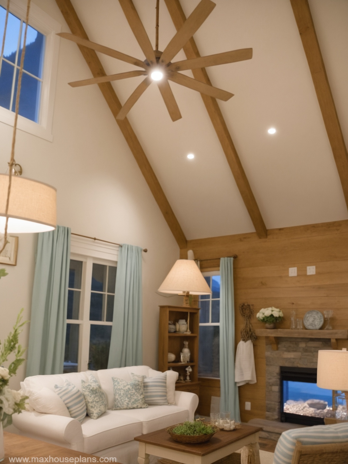 Vaulted living room